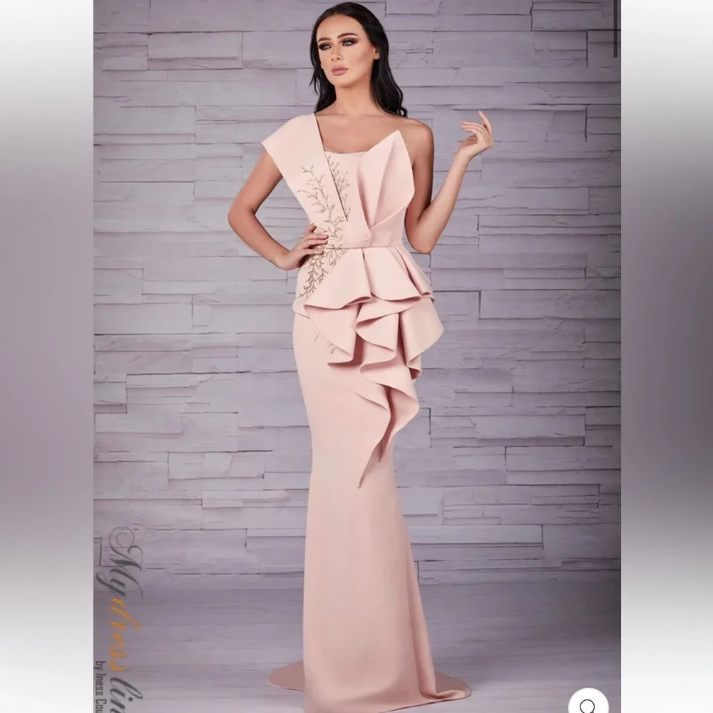 Sara Badr 26485 Evening Gown Dress Formal Prom Pink Bow $962 size 38/ 8